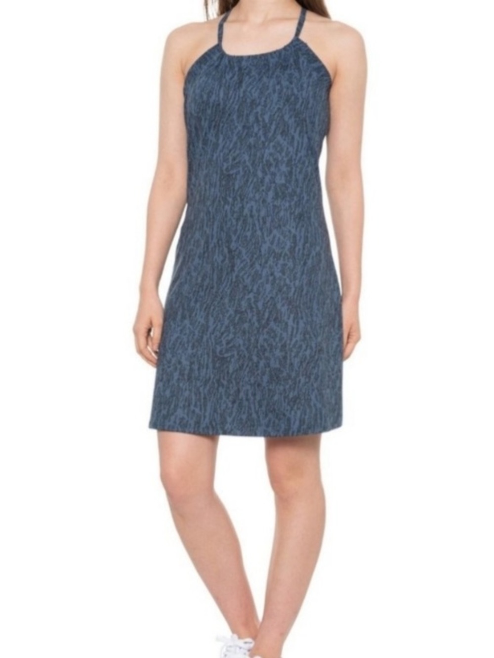Eddie Bauer Harmony Athletic Dress Blue Indigo Imprint Athletic Sporty UPF 50 M